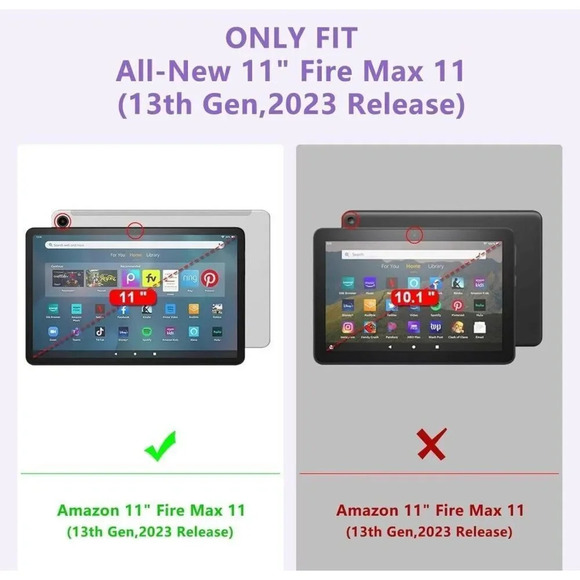 Purple Clear Case for Amazon Fire Max 11‎ 2023 Release Slim Soft TPU Transparent - Picture 4 of 8